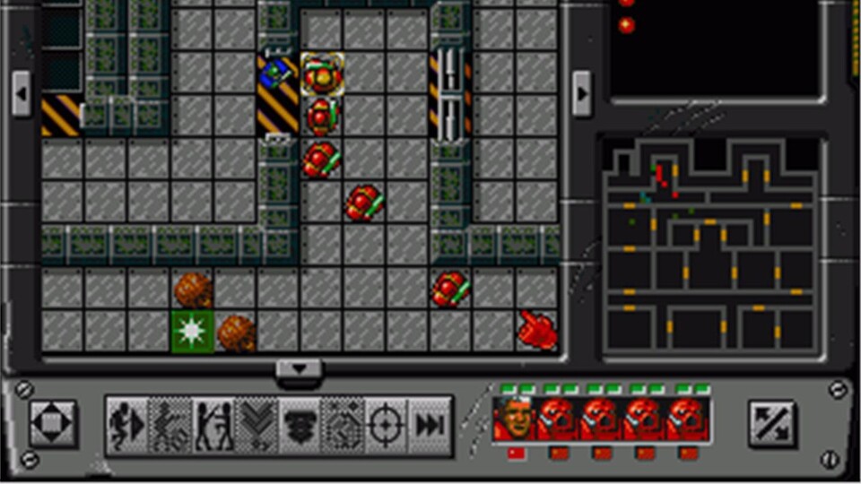 Space Crusade von 1992 wird aus der Draufsicht gespielt.