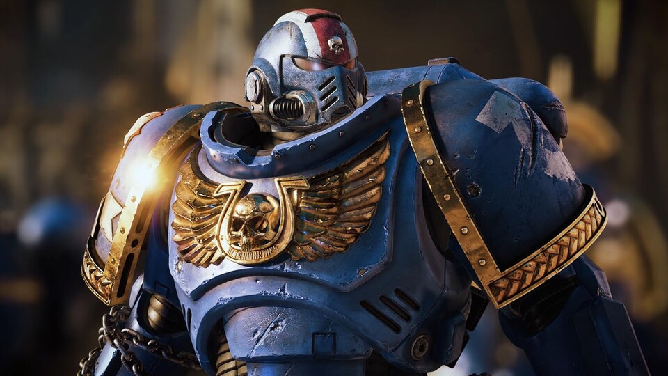Die Ultra Marines sind in der Welt von Warhammer 40.000 an ihren hellblauen Rüstungen zu erkennen.