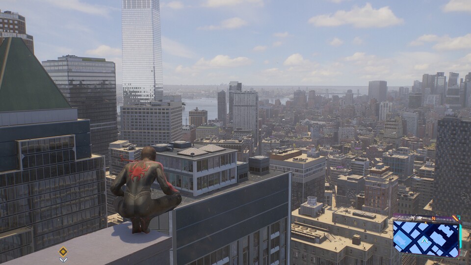 Einen solchen Ausblick über New York bekommt man in einem Spiel nicht oft zu sehen.