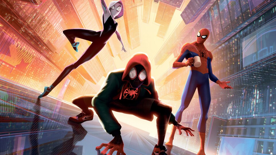 Der Multiplayer-Ableger erinnert im Trailer-Leak stark an Spider-Man: Into the Spider-Verse, das ihr hier im Bild seht, und sein Sequel.