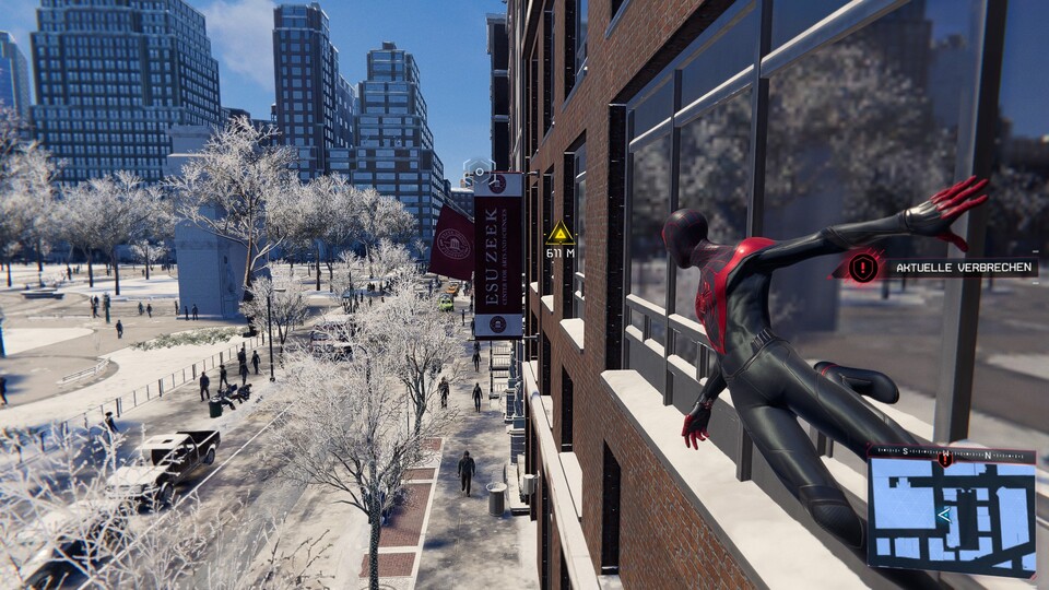 Das winterliche New York von Spider-Man: Miles Morales hat seinen ganz eigenen optischen Charme.