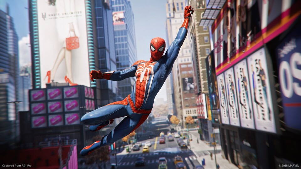 Spider-Man ist schon zu Beginn ein geübter Schwinger, kann aber im Laufe des Spiels weitere Moves für die Fortbewegung erlernen. 