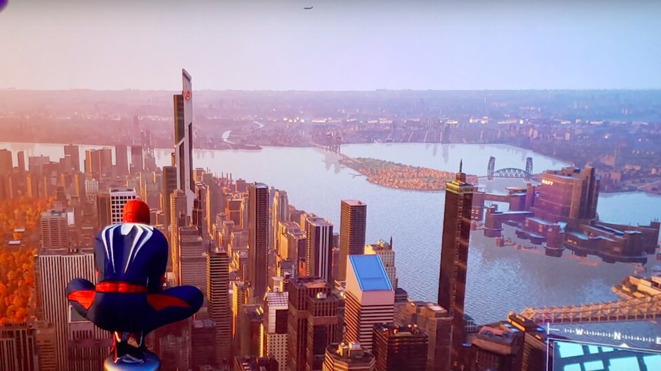 So sieht der Ausblick vom Avengers Tower in Spider-Man aus.