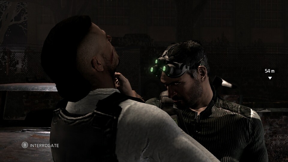 Splinter Cell: Conviction: Sam Fisher geht wie »24«-Kollege Jack Bauer bei Verhören alles andere als zimperlich zur Sache. 