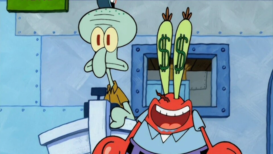 Mr. Krabs sieht immer und überall Geld.