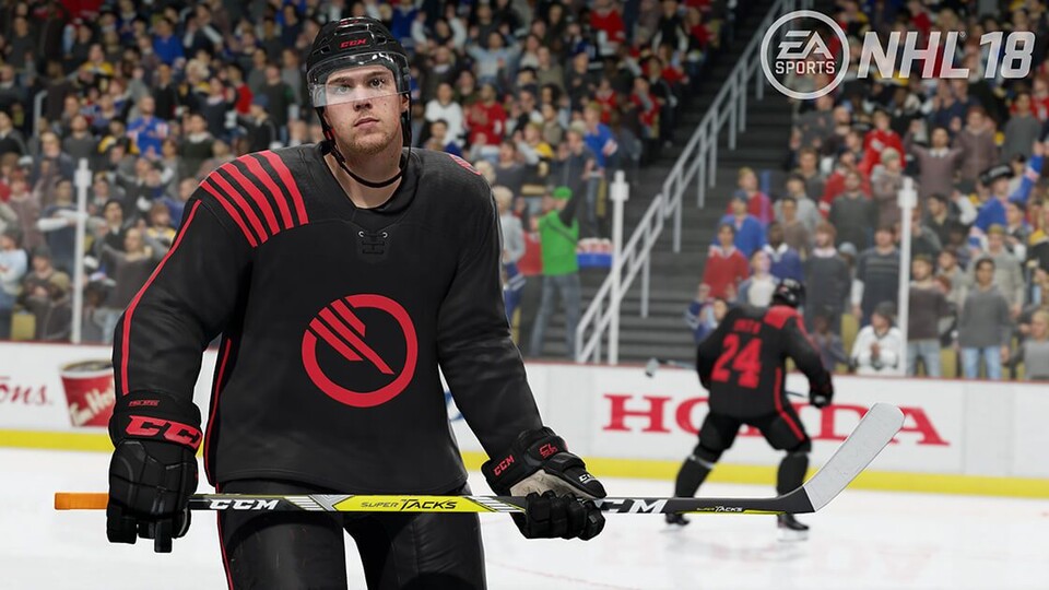 Auch in NHL 18 könnt ihr eure Spieler neue Trikots anziehen.