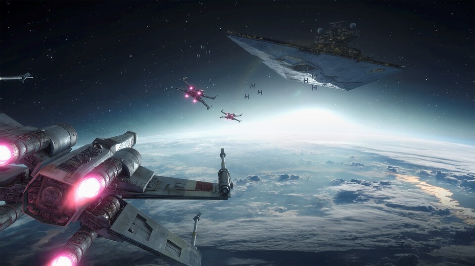 Leak aus dem PSN zeigt wohl ein neues Star Wars-Spiel mit Fokus auf Weltraumschlachten. Bild aus Star Wars: Battlefront
