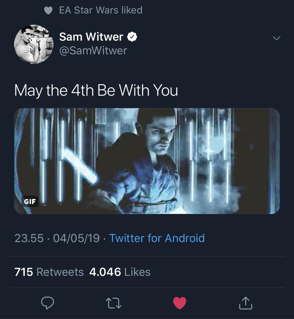 Ein Tweet von Sam Witwer regt zum nachdenken an. 