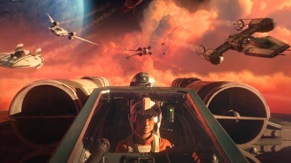 In Star Wars Squadrons liefern sich X-Wings und TIE-Fighter brisante Schlachten.