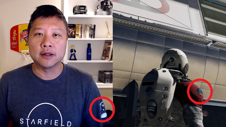 Chengs Shirt und der Raumanzug auf dem geleakten Screenshot zeigen das gleiche Logo.