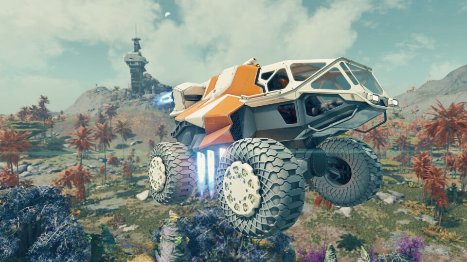 Der neue Moon Jumper kann durch Schubdüsen über Planetenoberflächen fliegen (Bild © Bethesda).