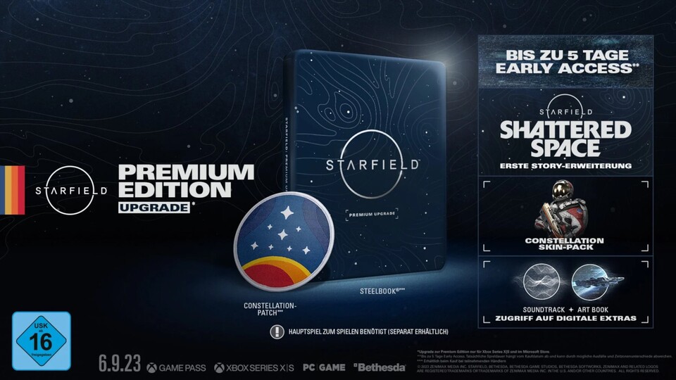 Die Inhalte des Premium Edition Upgrades im Überblick: Neben dem Steelbook sind vor allem der Early Access und die Story-Erweiterung interessant.