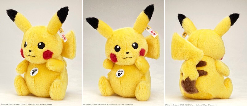 So sieht das in Japan 2015 veröffentlichte Pikachu von Steiff aus.