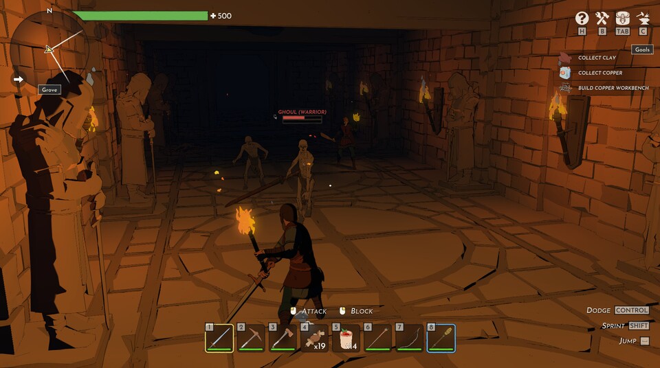 In den zufällig generierten Dungeons erwarten euch unkomplizierte HacknSlay-Kämpfe. (Bild: Roboto Games)