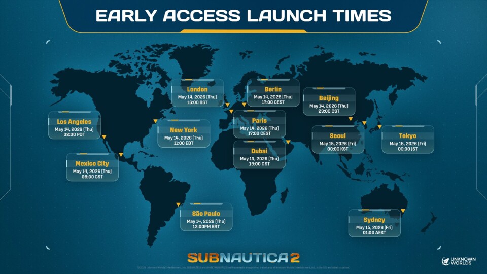 Die globalen Launch-Zeiten von Subnautica 2.