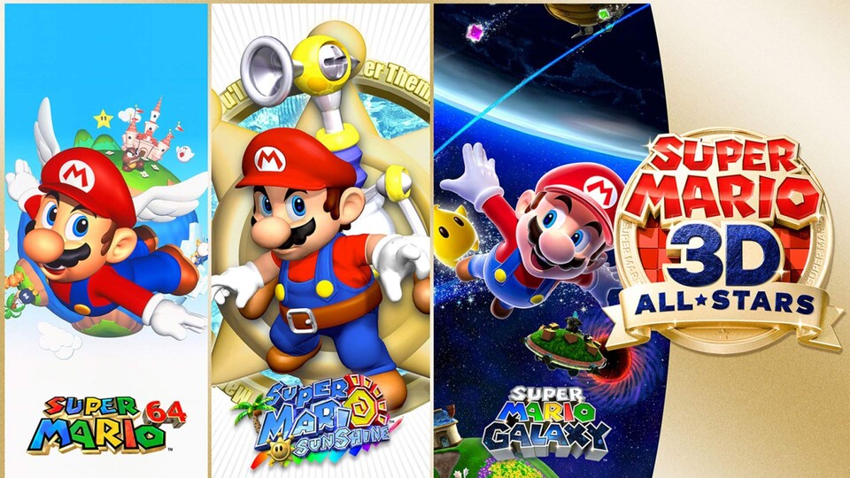 Super Mario 3D All-Stars bringt Super Mario 64, Super Mario Sunshine und Super Mario Galaxy auf die Switch.