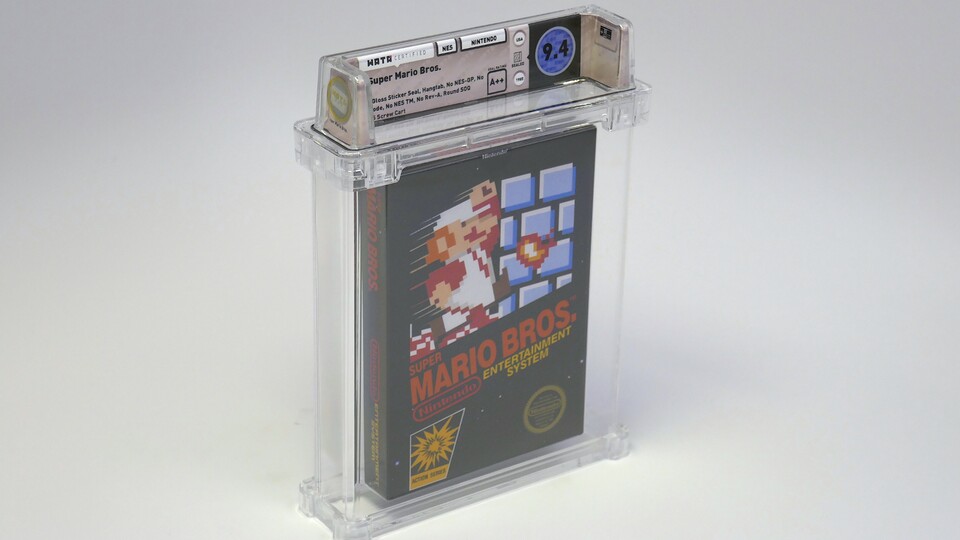 Super Mario Bros. in der Originalverpackung mit einem ganz bestimmten Sticker ist jetzt das teuerste Spiel der Welt. (Foto: Wata Games)