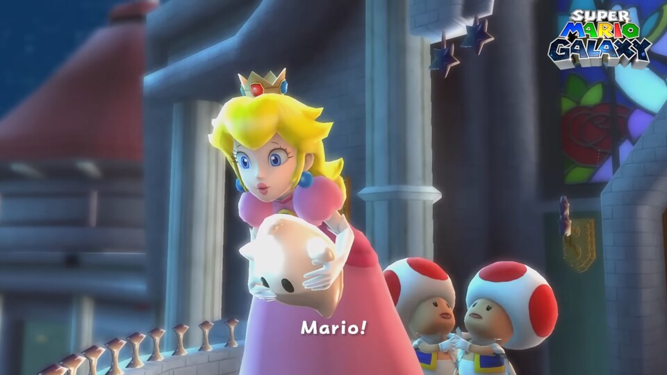 Super Mario Galaxy 1: Nachdem Bowser Prinzessin Peach mitsamt ihres Schlosses entführt, verfolgt Mario ihn bis in fremde Galaxien.