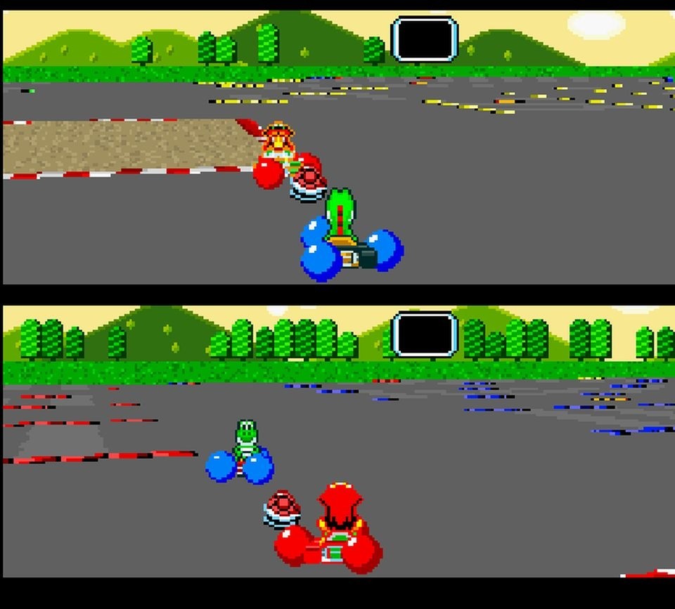 Im Battle-Mode duellieren sich menschliche Spieler, bis alle Ballons am Kart zerplatzt sind. 