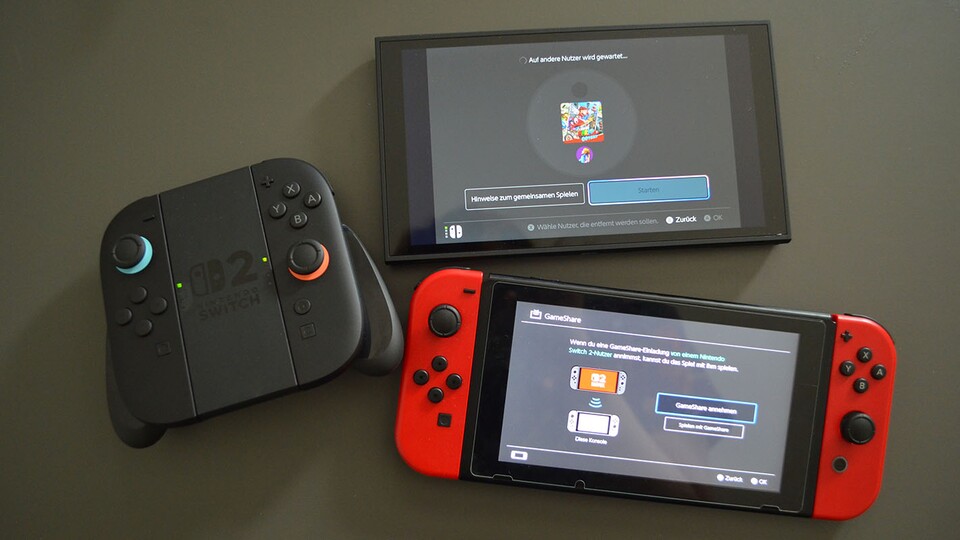 Und so sieht es aus, wenn ihr jeweils per GameShare Spiele sendet und empfangt.