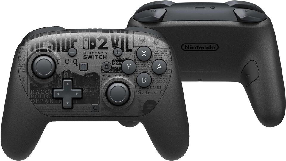 Die neue Switch 2 Pro Controller Special Edition bietet detaillierte Verzierungen auf der Vorderseite und einen matten Glanz der schwarzen Oberfläche, der auch auf der Rückseite zu sehen ist.