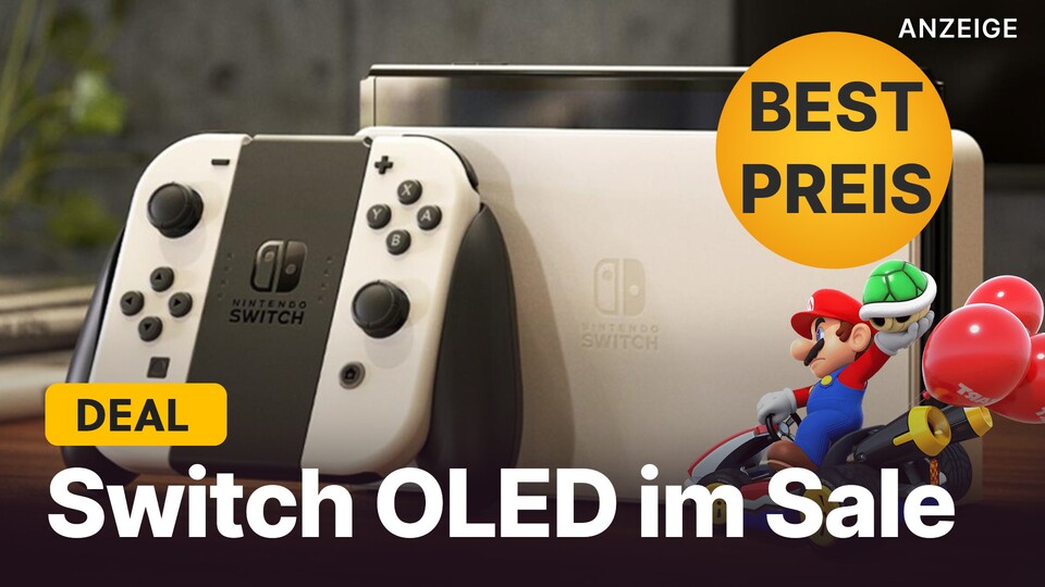 Durch den großen Mehrwertsteuer-Sale bei MediaMarkt könnt ihr die Nintendo Switch OLED jetzt richtig günstig abstauben, und zwar im Bundle mit einem großen Mario-Spiel.