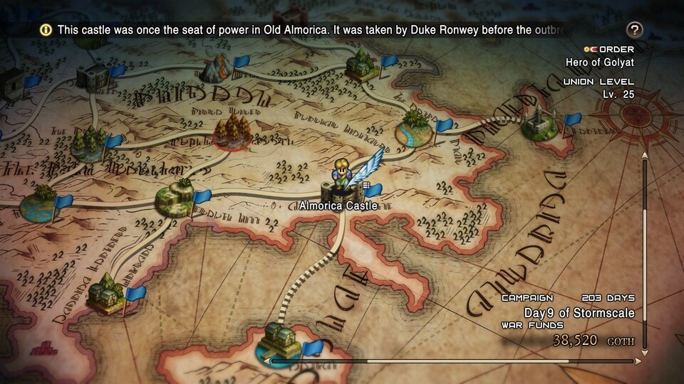 Auf der Übersichtskarte bewegt ihr eure Armee durch das Fantasy-Reich.