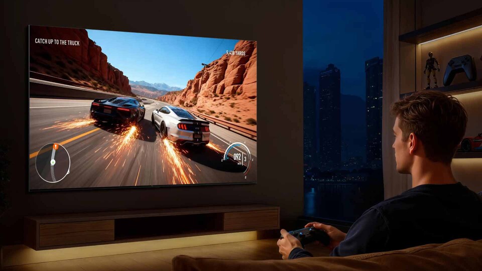 144 Hz, VRR und AMD FreeSync Premium Pro machen den TCL 55C7L zu einer starken Wahl für PS5, Xbox und Gaming-PC.