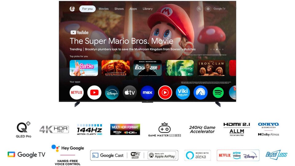 Für seinen Preis bietet der günstige QLED 4K-Fernseher von TCL eine erstaunliche Liste an hochkarätigen Features.