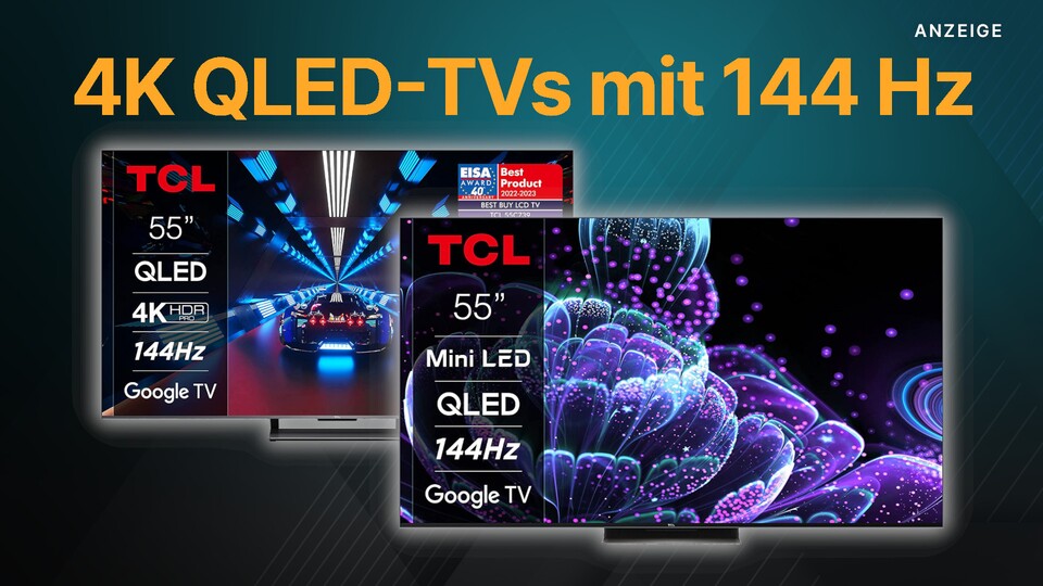 Bei Amazon bekommt ihr jetzt QLED-Fernseher von TCL mit 144 Hz im Angebot.
