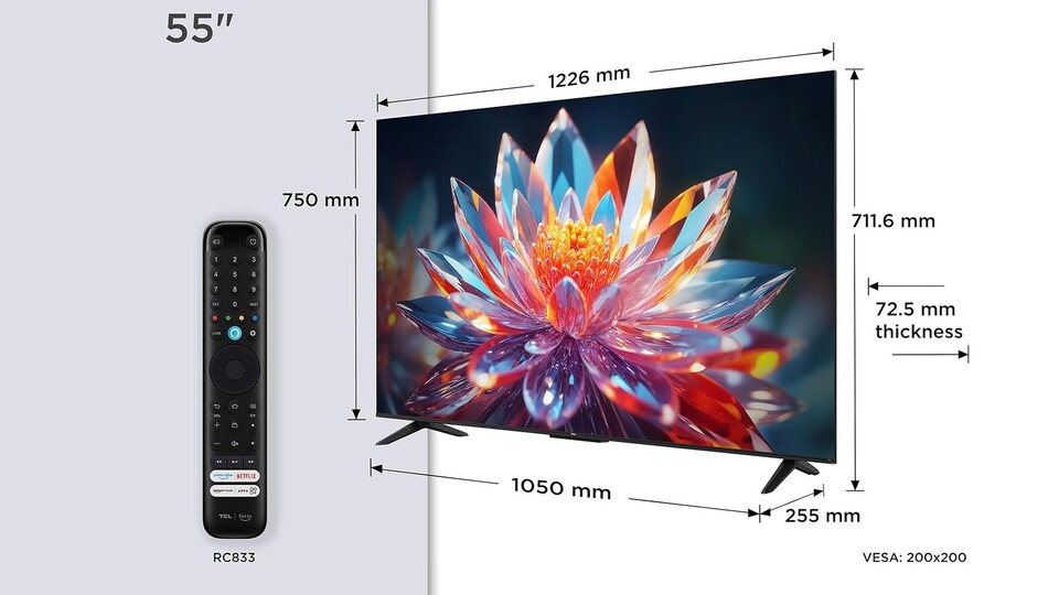 Per Knopfdruck auf der Fernbedienung könnt ihr euch über den TCL T6C 4K-TV mit Alexa unterhalten.