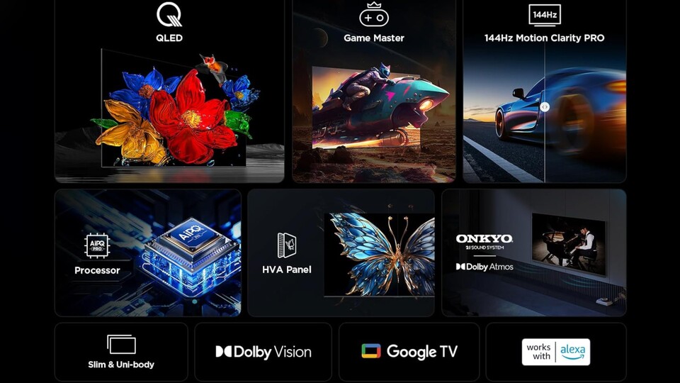 Der QLED 4K-TV TCL T8C bietet eine große Fülle an Features und eine gute Bildqualität zu einem sehr moderaten Preis.