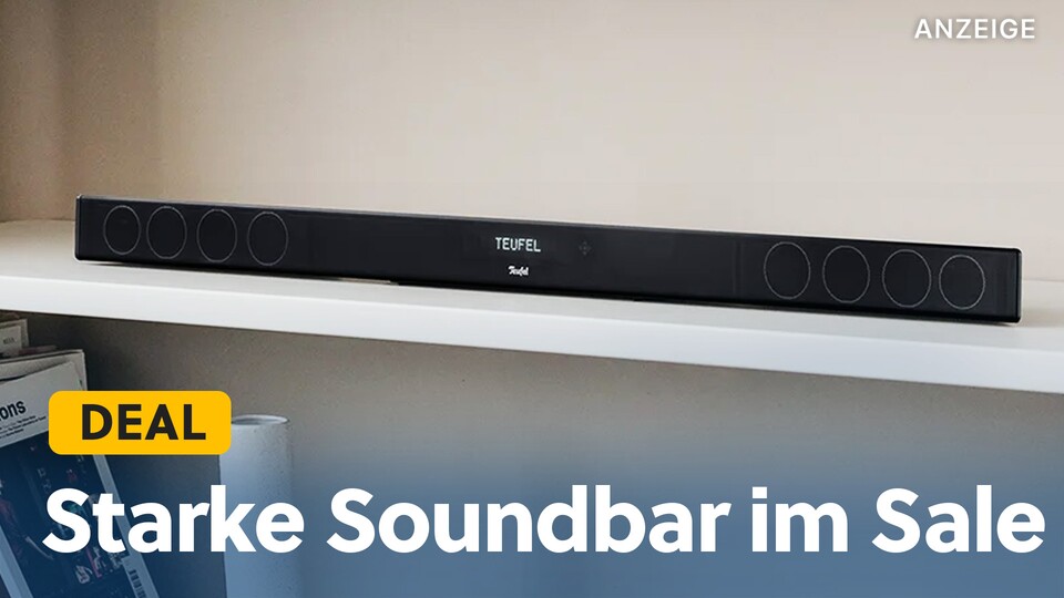 Eine Soundbar mit Subwoofer und Dolby Atmos gibt es nur selten so günstig wie gerade bei Teufel.