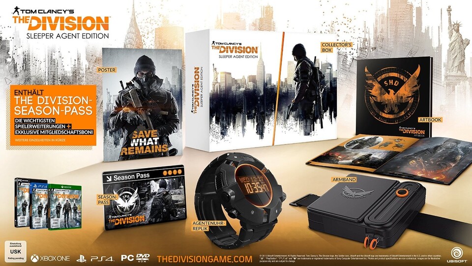 Die beigelegte Agentenuhr in der Collector's Edition von The Division ist zwar nicht smart, sieht dem Ingame-Vorbild aber zum Verwechseln ähnlich.