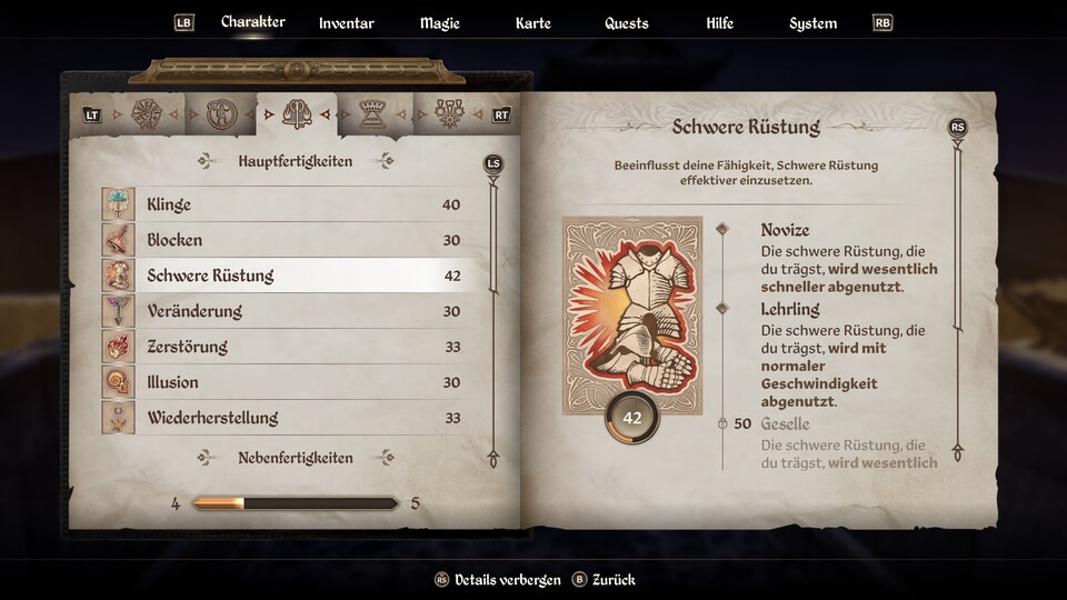 Eine Rüstungsklasse solltet ihr auf jeden Fall früh erhöhen.