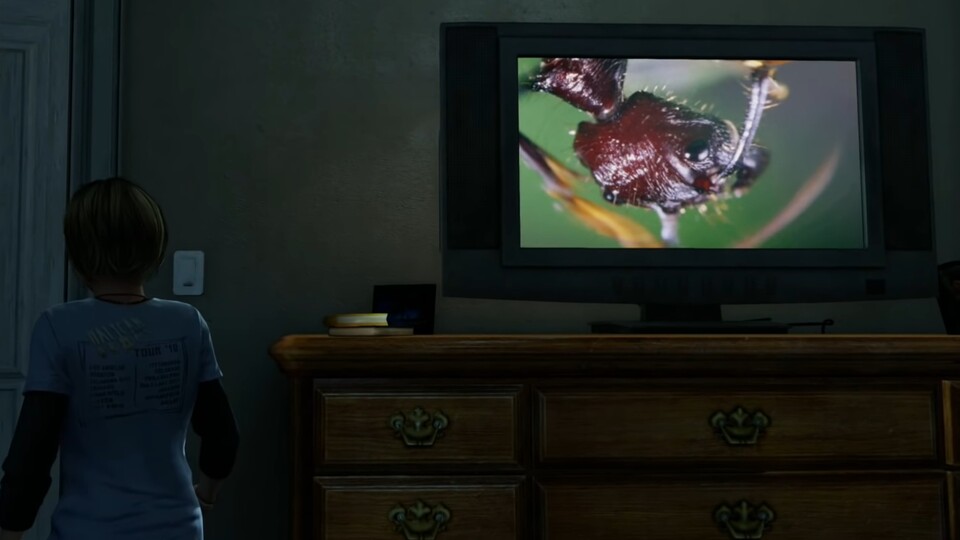 Eines der seltsamsten The Last of Us Easter-Egg: Der Cordyceps an einer Ameise im TV.