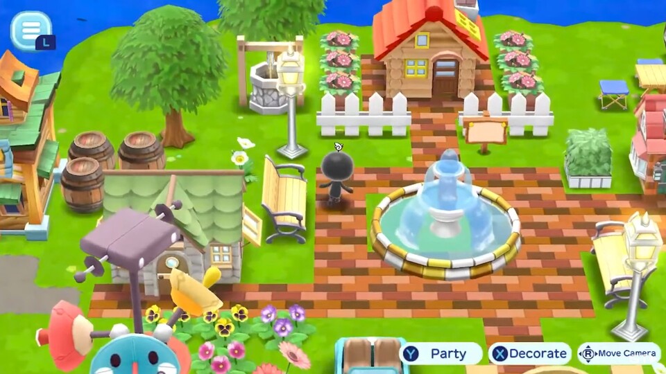 The New Denpa Men: Das Dorf auf eurer Heimatinsel könnt ihr im Stil von Animal Crossing ausbauen und verschönern.