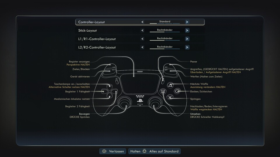 Es gibt keine freie Tastenbelegung, aber mehrere Layouts für Controller.