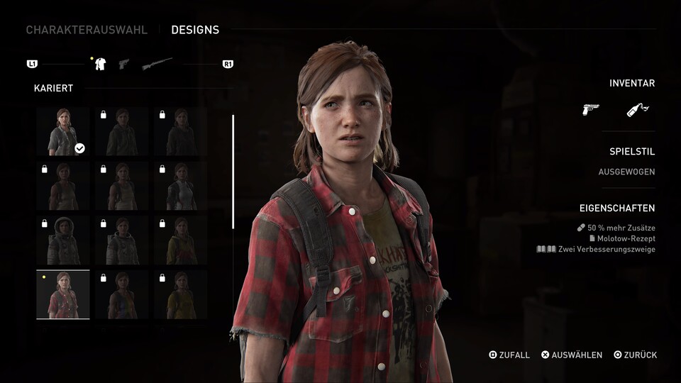 Die PS5-Version liefert eine ordentliche Auswahl an alternativen Charakter-Skins, von Astronauten-Ellie bis Rocker-Abby in Lederjacke ist hier für viele Geschmäcker etwas dabei.