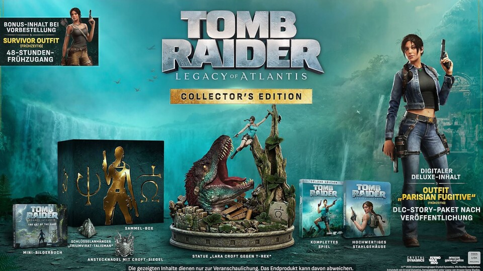 Die Tomb Raider Legacy of Atlantis Collectors Edition hat eine Menge Inhalt zu bieten.