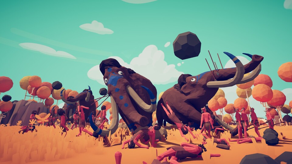 Der Totally Accurate Battle Simulator lässt euch groteske Schlachten mit Mammuts, Panzern und mehr simulieren.