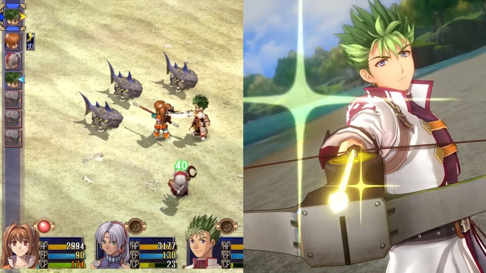 Links seht ihr das Original aus 2006, rechts die exakt selbe Aktion im Remake des Rollenspiel-Klassikers.