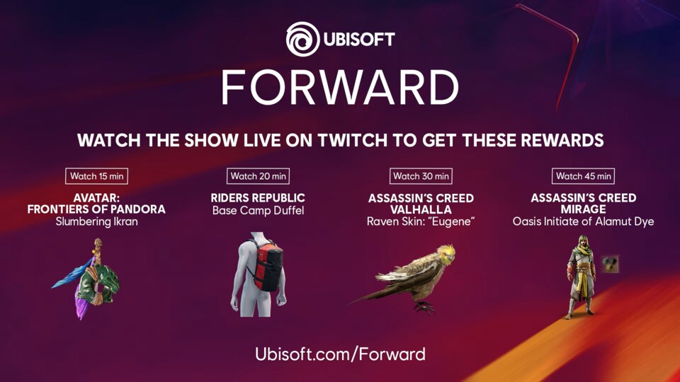 Die Twitch Drops zur Ubisoft Forward.