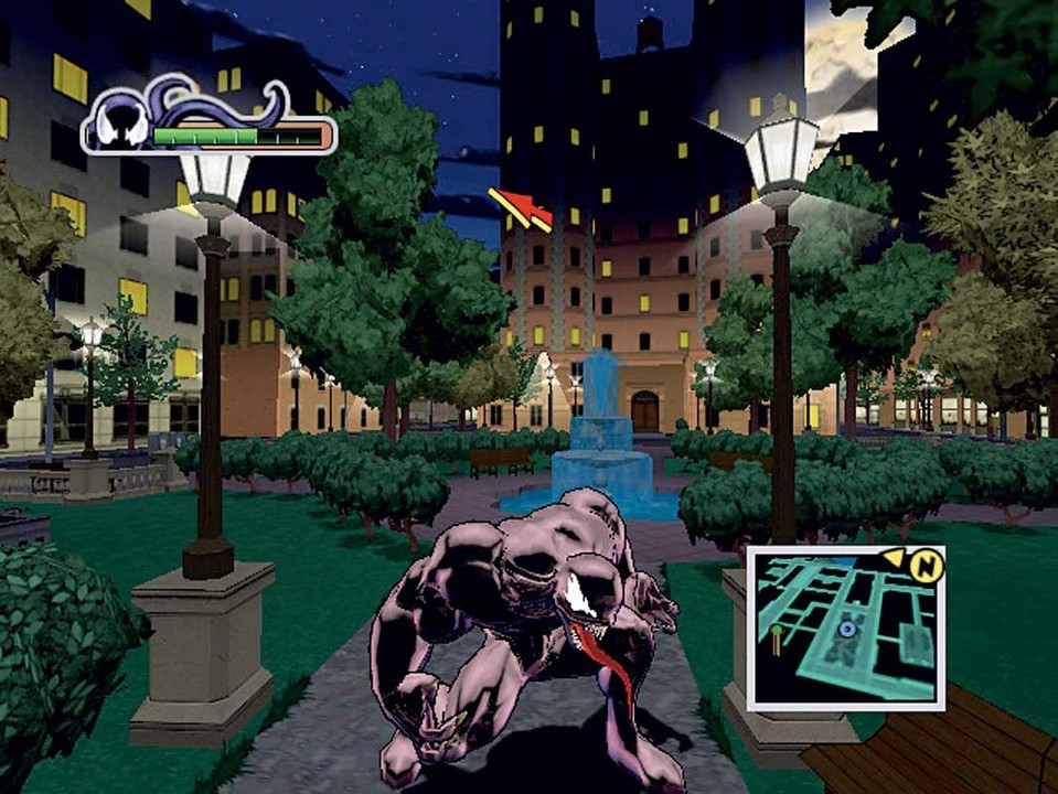 Dem monströsen Antihelden Venom sollte man nachts im Park besser nicht über den Weg laufen. Screen: Xbox