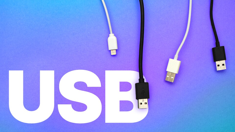 USB-Kabel sind meist weniger farbenprächtig als die Anschlüsse.