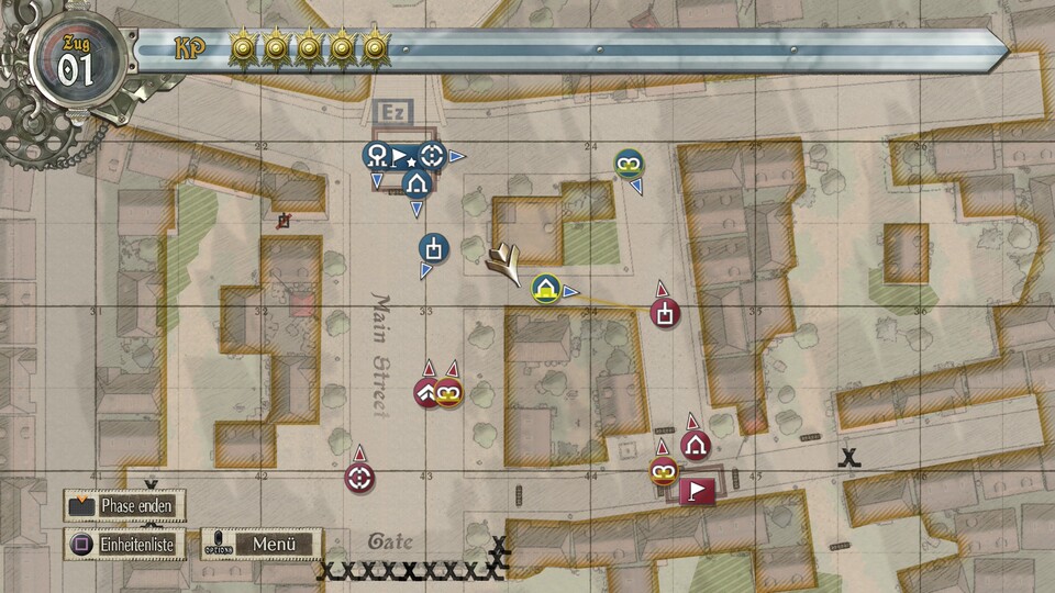 In der Planungsphase seht ihr diese Karte. Wird die Kontrolle einer Figur übernommen, zoomt das Spiel in eine 3rd-Person-Perspektive.