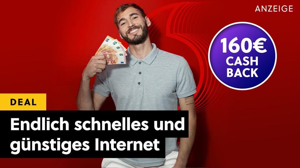 Mit 160 Euro Cashback und bis zu 1.000 Mbits im Download hat man gut Lachen!