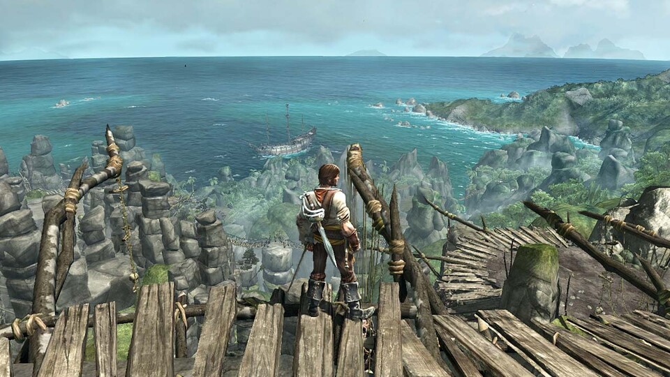 Pirates of the Caribbean: Armada of the Damned : Die virtuelle Karibik bietet viel Spielfreiheit und eine erstaunliche Weitsicht – auch wenn der recht bunte Look nicht jedermanns Sache ist.