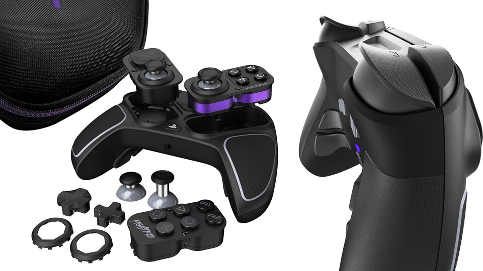 Wie sein Vorgänger wird auch der Victrix BFG Pro Reloaded PS5-Controller wieder mit einigem Zubehör ausgeliefert.