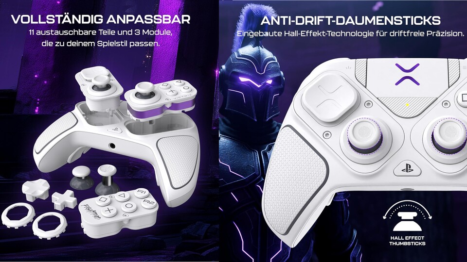 Neben der höheren Akkulaufzeit sind der modulare Aufbau und die Hall-Effekt-Sticks die größten Vorteile des Victrix Controllers gegenüber dem DualSense Edge.